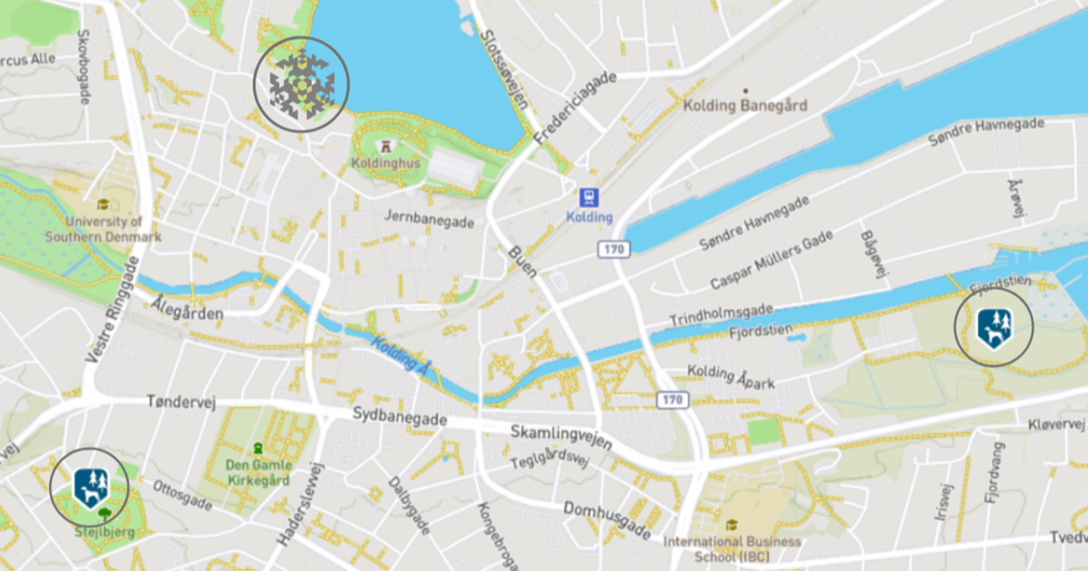 Nearby you can find two dog forests